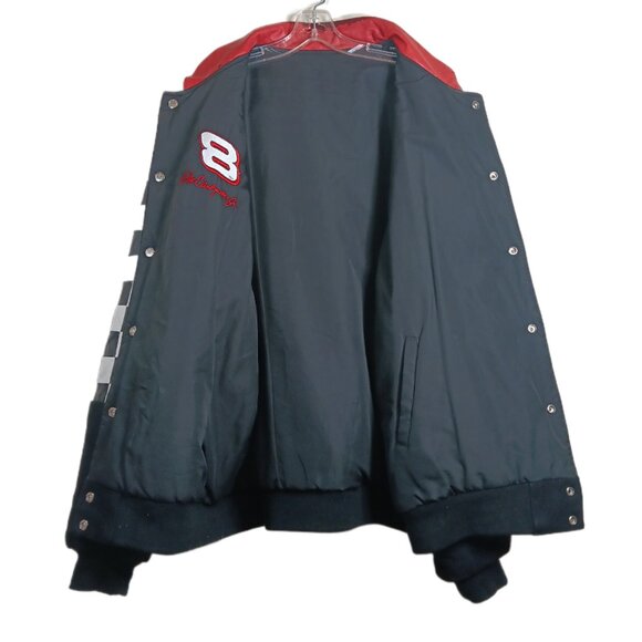 Dale Earnhardt Jr Bomber Jacket Mens 3XL Leather Embroidered Nascar Bud Beer Vtg - Picture 6 of 10